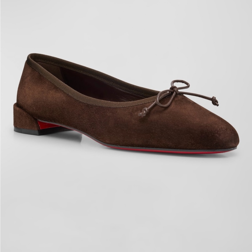 Christian Louboutin Brown Suede Loafers Flats